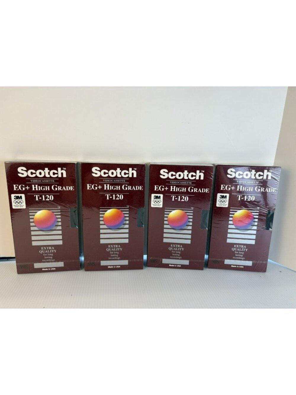 Scotch T120 EG+ High Grade VHS Tapes Blank Lot of 4 SEALED